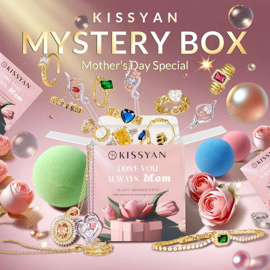 KissYan Jewelry Mystery Box – Trendy Fine Jewelry with Random Necklaces, Earrings, Bracelets, Charms & Adjustable Rings | Cute Surprise, Waterproof, Durable, Perfect Gift with bomb ball