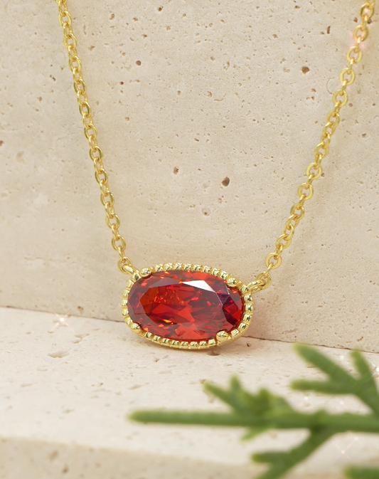 BlissBling Personalized Birthstone Design Women Pendant Jewelry with Collar, Artificial Gemstone Decor, Elegant Charm for Daily Clothing Decor, Gift birthstones