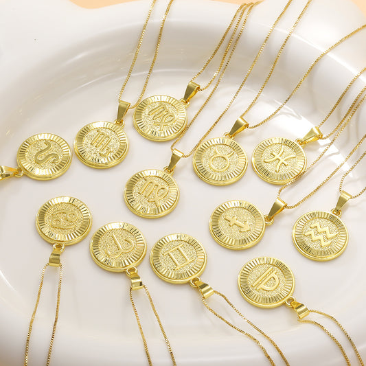 Constellation Pendant Fashion Necklace Gold Zodiac Necklace (Unisex) Jewellery gold pendant necklaces