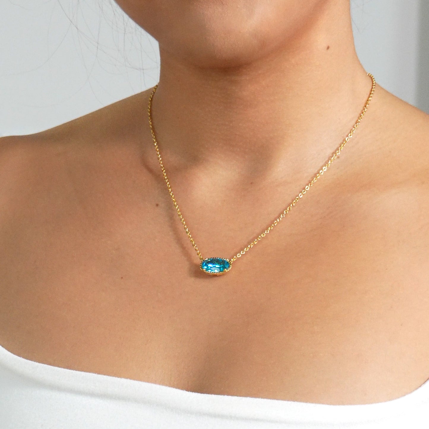 Valentine's Day Gift Necklace - 18-Inch Silver/Gold Plated Chain with Infinity Pendant & Birthstone Crystals, Adjustable Chain Length 16.9+1.9 inches