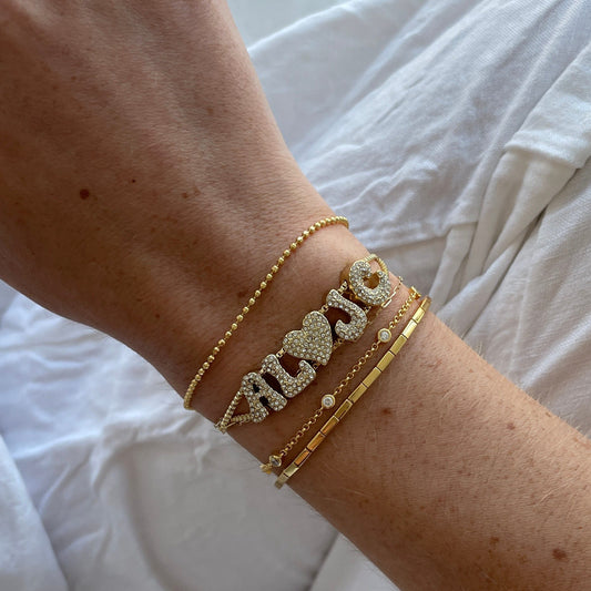 26 Alphabet Charms DIY Name Necklace 18k Gold Plated Brass Micro Inlaid Jewelry Unique Handmade Personalized Gift for Women Custom