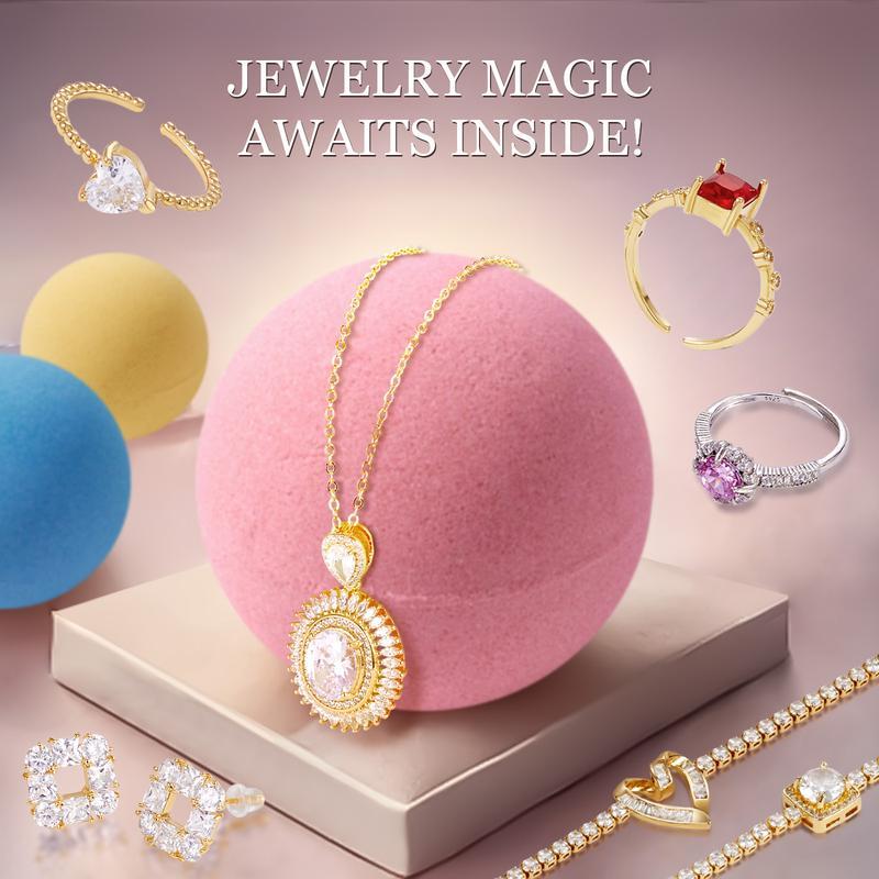 KissYan Jewelry Mystery Box – Trendy Fine Jewelry with Random Necklaces, Earrings, Bracelets, Charms & Adjustable Rings | Cute Surprise, Waterproof, Durable, Perfect Gift with bomb ball