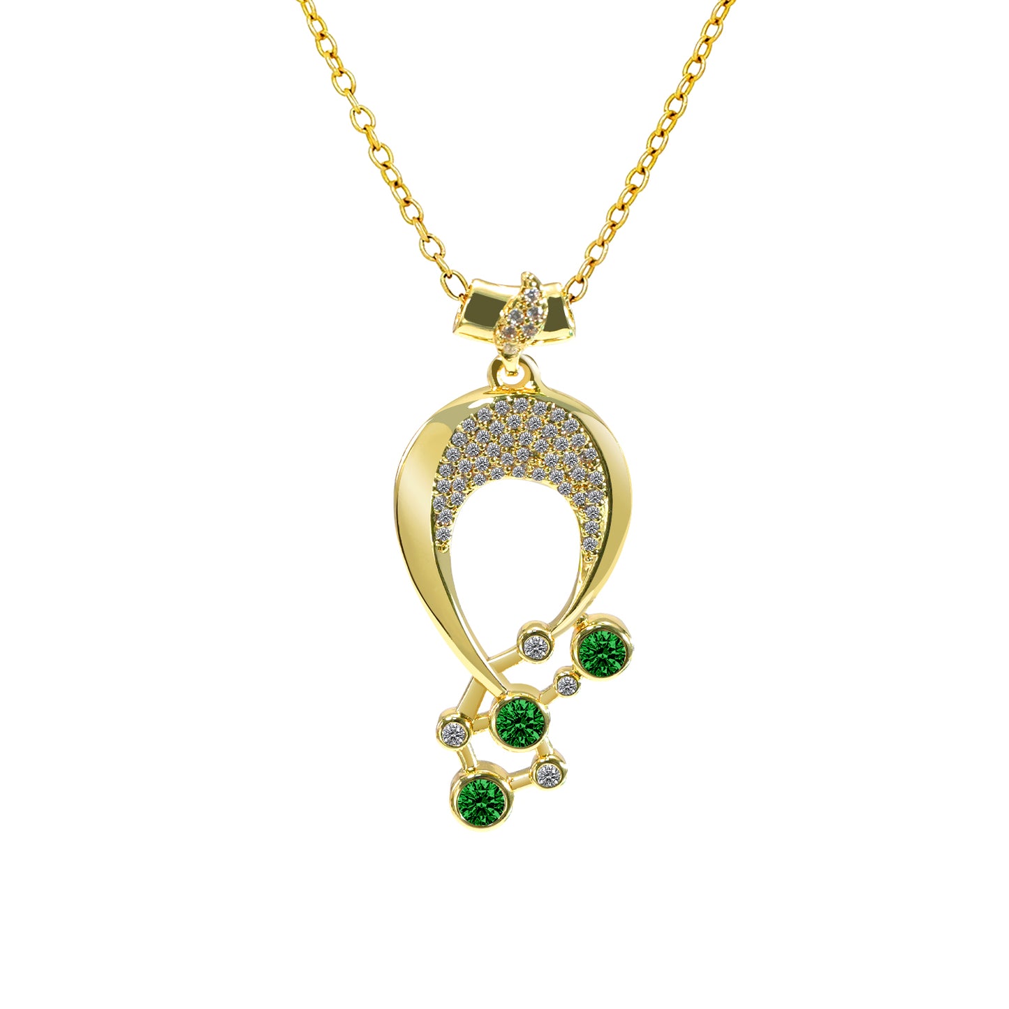 Luna Birthstone Necklace,Multiple Color Pendant Necklace,Plated Pendant Necklace with Gemstone Variations