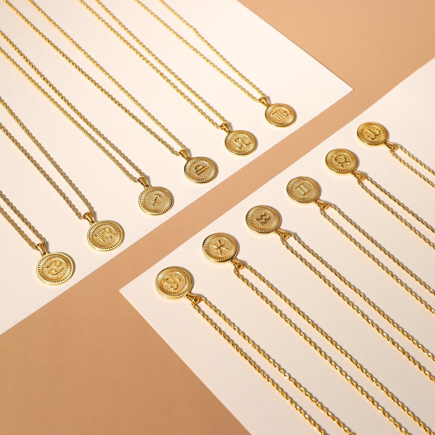 Constellation Pendant Fashion Necklace Gold Zodiac Necklace (Unisex) Jewellery gold pendant necklaces