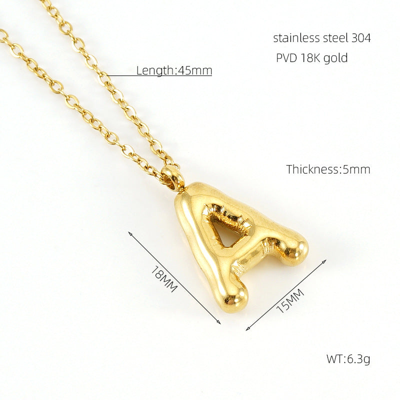 KissYan Bubble Letter Necklace,14K Gold Plated Balloon Initial Pendant with Bead Chain Dainty Jewelry Gift for Women & Jewelry for Christmas Gifts