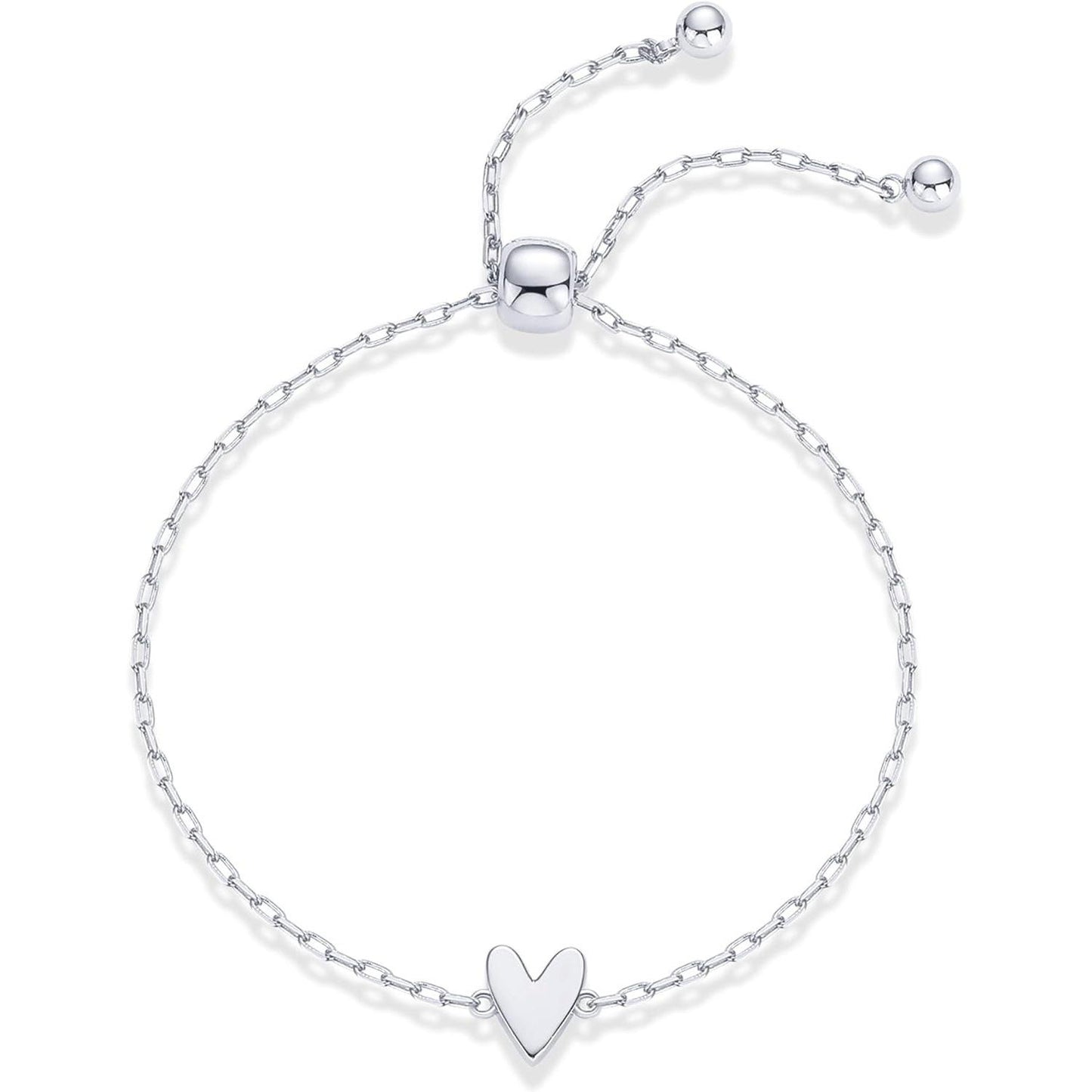 Trendy Women Love Heart Hollow Pendant Adjustable Bracelet Set Friendship Gift Ins Style Jewelry for Her Female