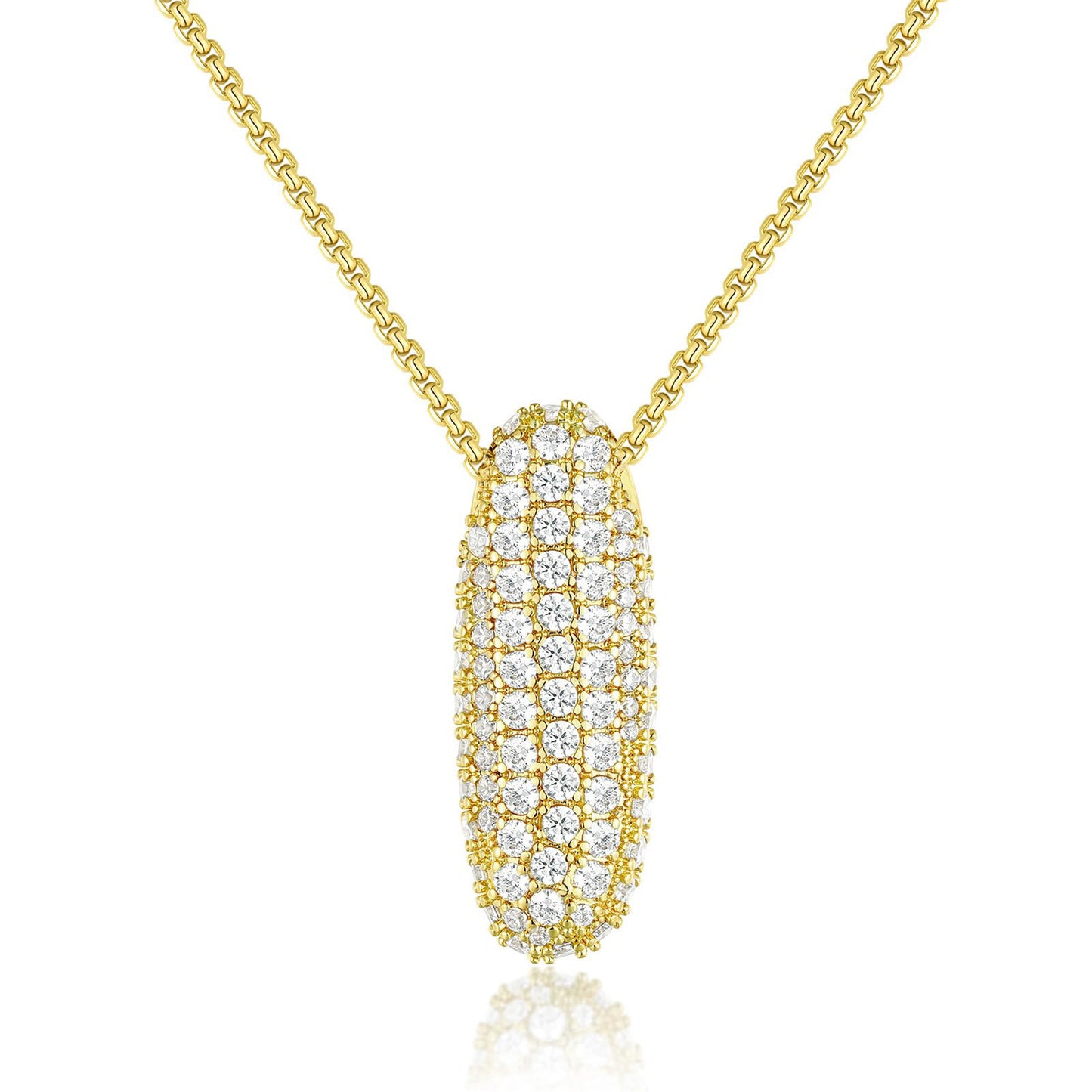 KISSYAN 14K Gold Plated Balloon Initial Pendant Box Chain Necklace Dainty Pave CZ Jewelry Gift for Women Unique Font Individuality Bold Eye-Catching Statement