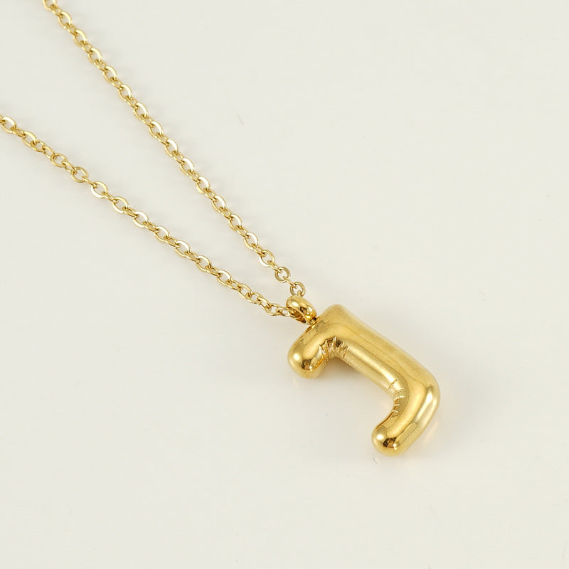 KissYan Bubble Letter Necklace,14K Gold Plated Balloon Initial Pendant with Bead Chain Dainty Jewelry Gift for Women & Jewelry for Christmas Gifts