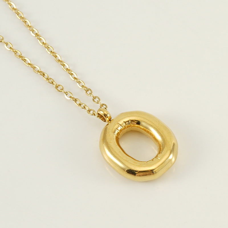 KissYan Bubble Letter Necklace,14K Gold Plated Balloon Initial Pendant with Bead Chain Dainty Jewelry Gift for Women & Jewelry for Christmas Gifts