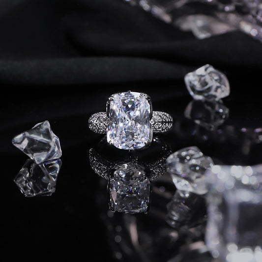 Bespoke Ring 5.00CT Excellent Oval Cut Engagement Ring,D-Color VVS Big CZ Gemstone 925 Sterling Silver Promise Ring