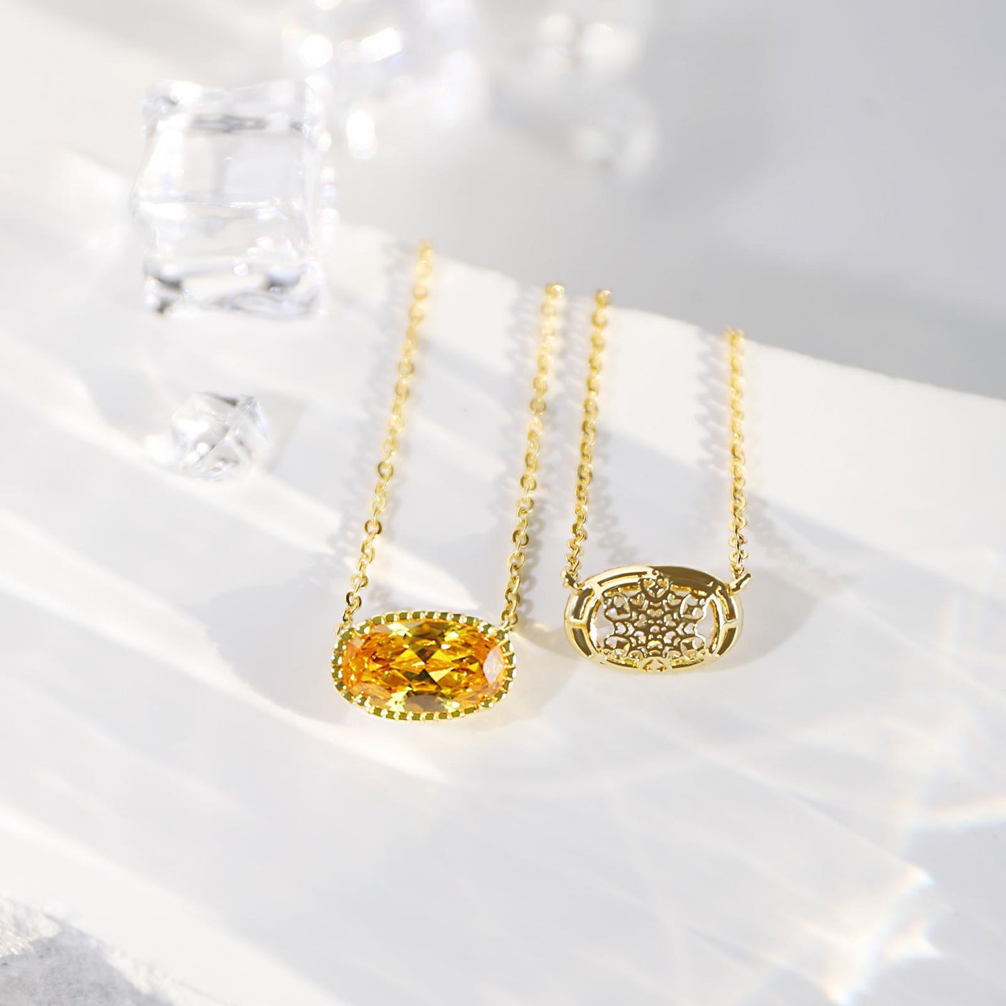 Valentine's Day Gift Necklace - 18-Inch Silver/Gold Plated Chain with Infinity Pendant & Birthstone Crystals, Adjustable Chain Length 16.9+1.9 inches