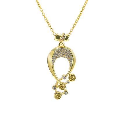 Luna Birthstone Necklace,Multiple Color Pendant Necklace,Plated Pendant Necklace with Gemstone Variations