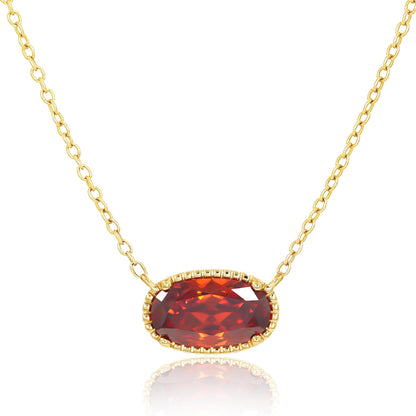 Valentine's Day Gift Necklace - 18-Inch Silver/Gold Plated Chain with Infinity Pendant & Birthstone Crystals, Adjustable Chain Length 16.9+1.9 inches