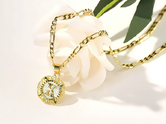KissYan 14K Yellow Gold Plated Initial myah lh Necklace with Round Letter Pendant, Capital Monogram Alphabets A-Z, Unisex Casual Accessory Cuban Link Chain Cuban Link Chain Cuban Link Chain