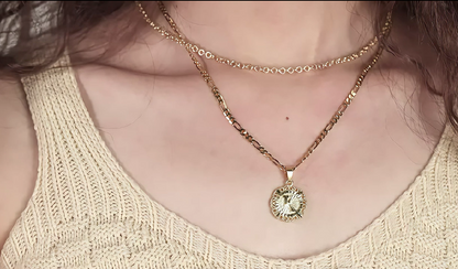 KissYan 14K Yellow Gold Plated Initial myah lh Necklace with Round Letter Pendant, Capital Monogram Alphabets A-Z, Unisex Casual Accessory Cuban Link Chain Cuban Link Chain Cuban Link Chain