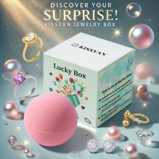 KissYan Jewelry Mystery Box – Trendy Fine Jewelry with Random Necklaces, Earrings, Bracelets, Charms & Adjustable Rings | Cute Surprise, Waterproof, Durable, Perfect Gift with bomb ball