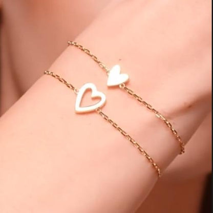 Trendy Women Love Heart Hollow Pendant Adjustable Bracelet Set Friendship Gift Ins Style Jewelry for Her Female