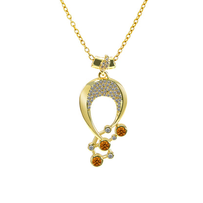 Luna Birthstone Necklace,Multiple Color Pendant Necklace,Plated Pendant Necklace with Gemstone Variations