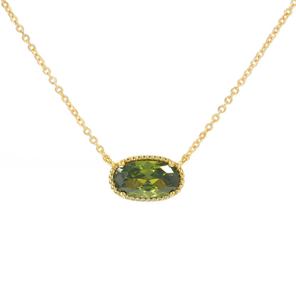 Valentine's Day Gift Necklace - 18-Inch Silver/Gold Plated Chain with Infinity Pendant & Birthstone Crystals, Adjustable Chain Length 16.9+1.9 inches