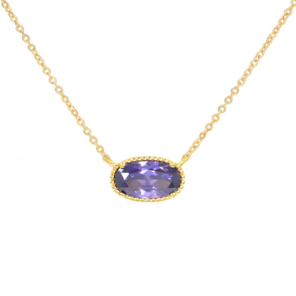Valentine's Day Gift Necklace - 18-Inch Silver/Gold Plated Chain with Infinity Pendant & Birthstone Crystals, Adjustable Chain Length 16.9+1.9 inches