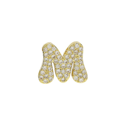 26 Alphabet Charms DIY Name Necklace 18k Gold Plated Brass Micro Inlaid Jewelry Unique Handmade Personalized Gift for Women Custom