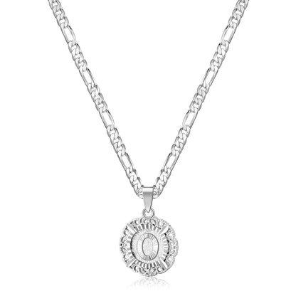 KissYan 14K Yellow Gold Plated Initial myah lh Necklace with Round Letter Pendant, Capital Monogram Alphabets A-Z, Unisex Casual Accessory Cuban Link Chain Cuban Link Chain Cuban Link Chain