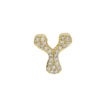 26 Alphabet Charms DIY Name Necklace 18k Gold Plated Brass Micro Inlaid Jewelry Unique Handmade Personalized Gift for Women Custom