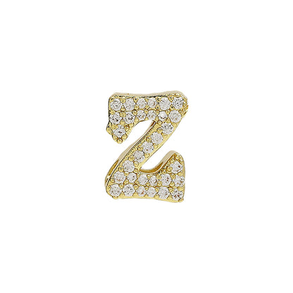 26 Alphabet Charms DIY Name Necklace 18k Gold Plated Brass Micro Inlaid Jewelry Unique Handmade Personalized Gift for Women Custom